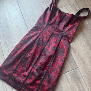 Guess Red Black Satin Sleeveless Dress Size 4